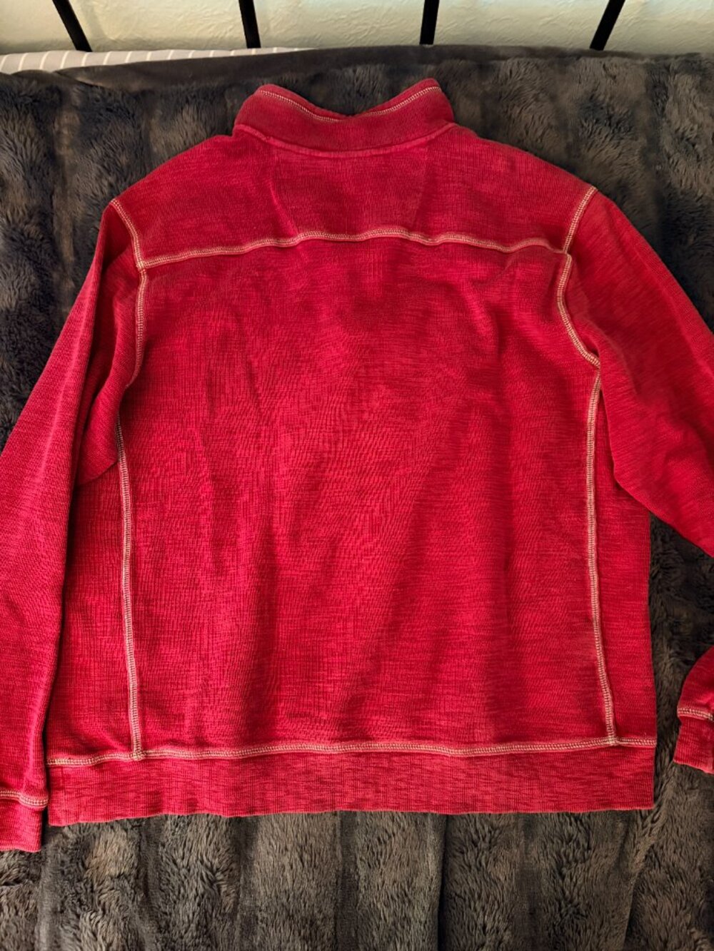 Tommy Bahama Men XL Red Quarter Zip Pullover Sweatshirt Coastal Casual Golf - Picture 2 of 12